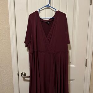Elegant Burgundy Wrap Dress